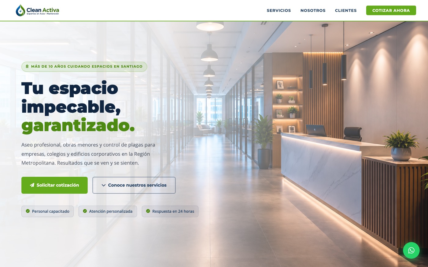 Sitio web de Clean Activa