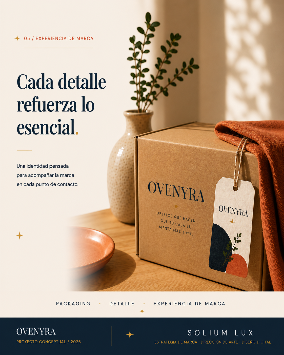 Experiencia de marca y packaging Ovenyra